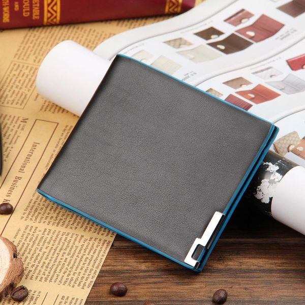 

wallets stylish men's front pocket wallet portable slim purses business money clip pu leather bifold with id windows wb112, Red;black