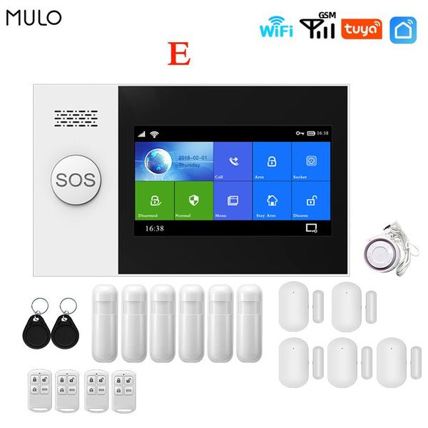 

wifi gsm 4.3 inch ips screen alarm system for home apartment business tuya smart app control with door pg107 systems