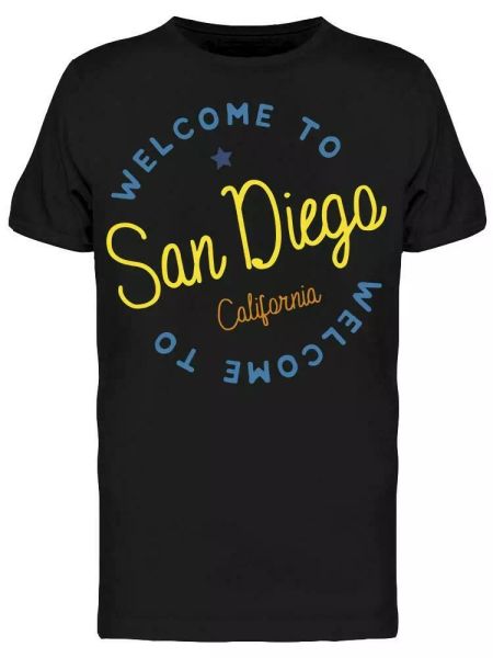 

welcome to san diego, california tee men's -image by shutterstock, White;black