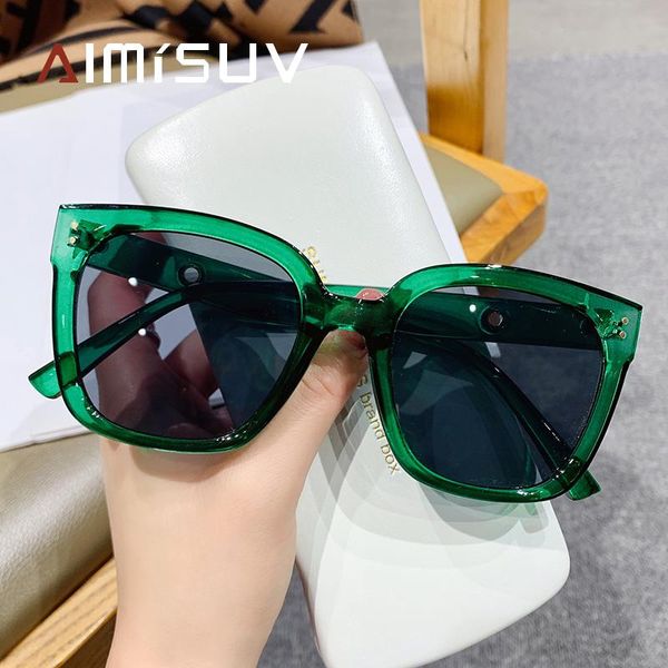 

sunglasses aimisuv brand designer women 2021 trend fashion square sun glasses ladies driving eyewear uv400 zonnebril dames, White;black