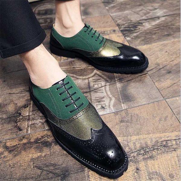 

fashion man formal dress shoes breathable pu leather personality male business loafers plus size 38 47 48, Black