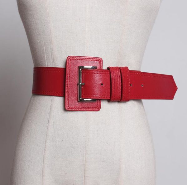 

belts women's runway fashion pu leather cummerbunds female vintage dress corsets waistband decoration wide belt r3349, Black;brown