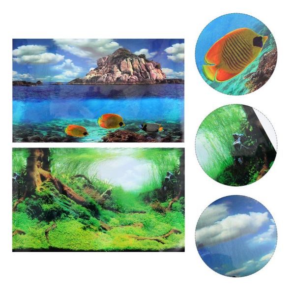 

decorations 1pc durable decorative fish tank aquarium background decals poster for decor