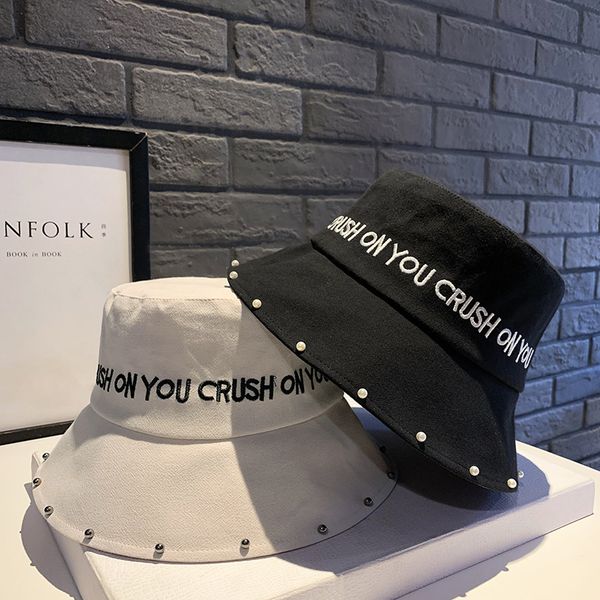 

hat children's beaded fisherman's spring and summer shopping sun shading designer fashion leisure versatile embroidered letter bas, Yellow
