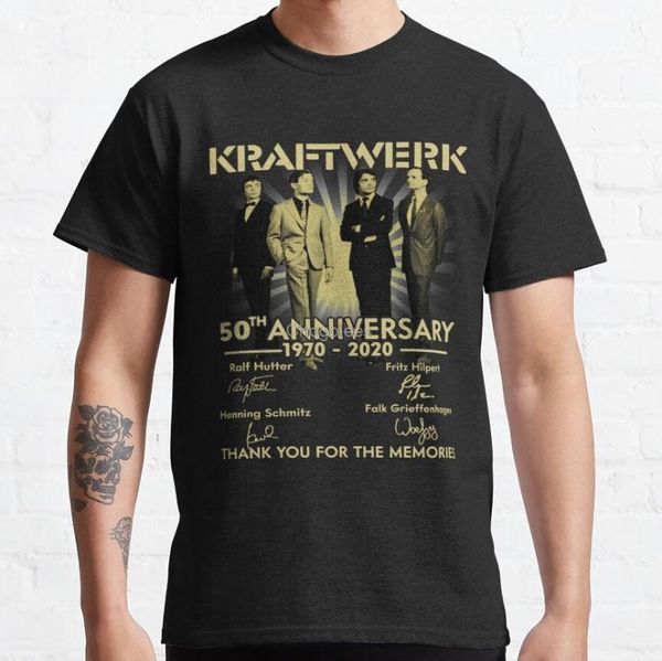 

men's t-shirts men t shirt kraftwerk 50th anniversary 1970 2021 signature thank you women tshirts, White;black