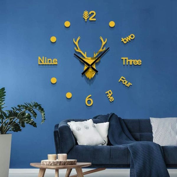 

wall clocks 3d diy mirror clock large size frameless mute for home decor