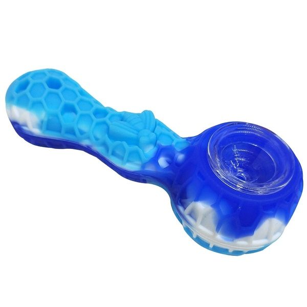

Honeybee design Portable Silicone Smoking Pipes Mini Tobacco Hand Pipe Dab Oil smoking water pipe GGA4370