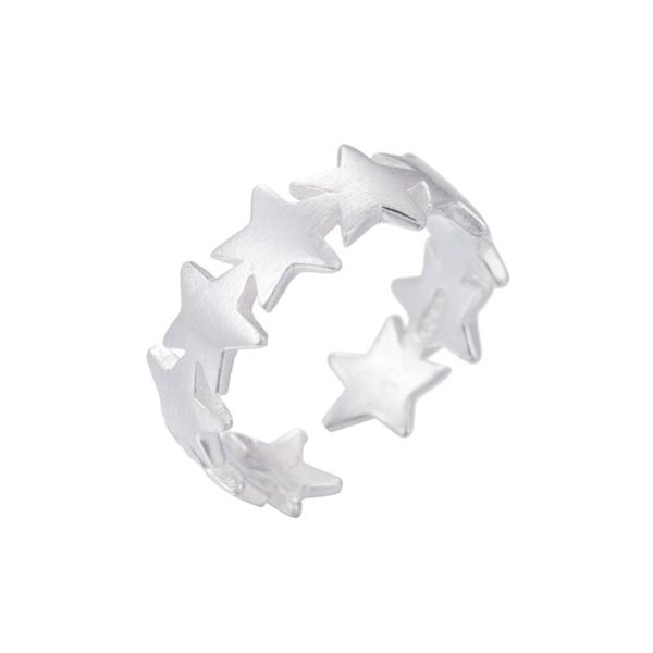 

shuangshuo fashion opened star wedding rings for women adjustable stars engagement female ring anillos couple cluster, Golden;silver