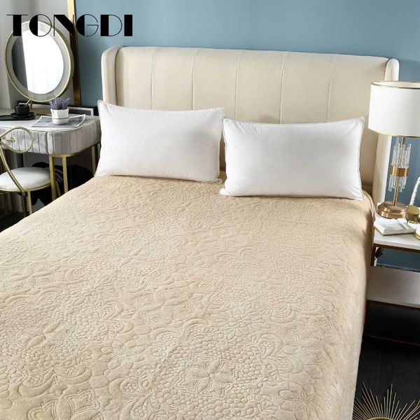 

sheets & sets tongdi baroque knitting woolen soft thickened warm berber fleece fannel sheet luxury decor for cover sofa bed bedspread winter