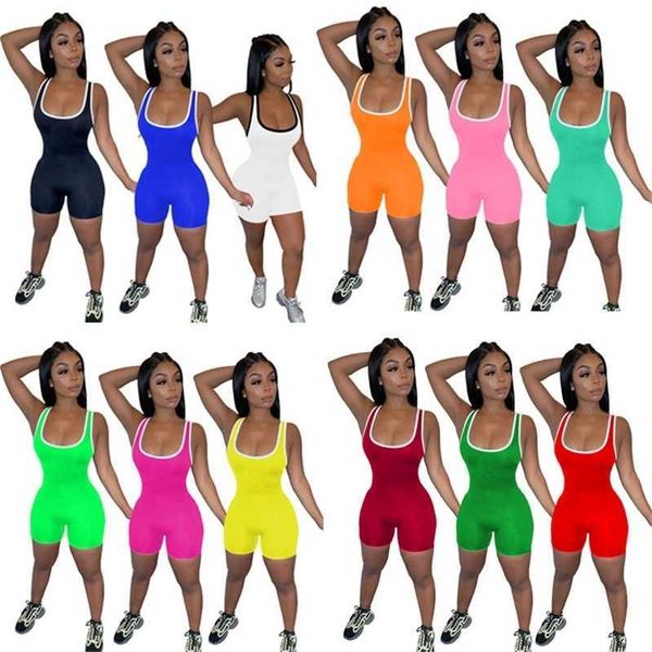 

12 colorsdesigner womens summer casual tracksuit short 2 two piece outfits sleeveless yoga shorts sportswear, White