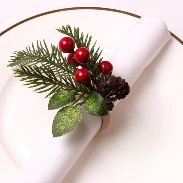 

napkin rings 5pcs christmas pine needles nuts buckle holiday party deskdecoration kitchen bar supplies