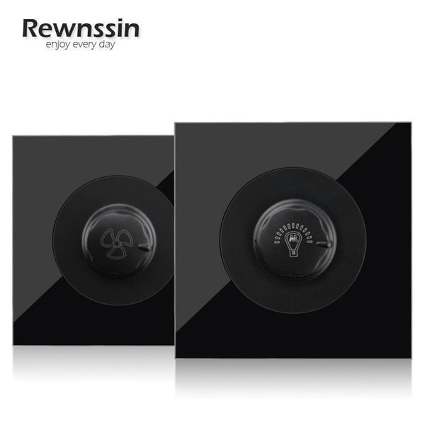 

smart home control dimmer electric adjustment switch adjust fan speed wall light black crystal glass panel