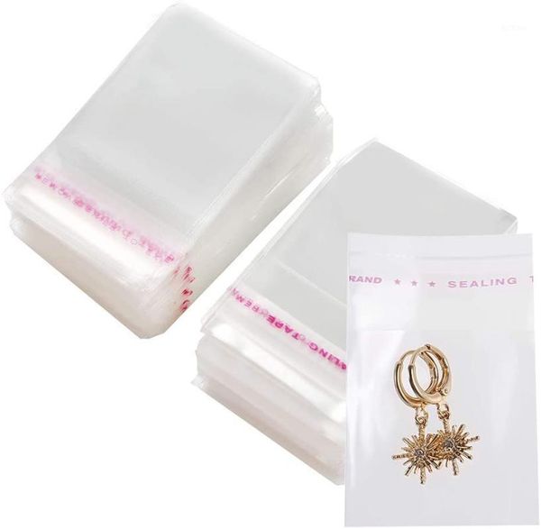 

100pcs opp bags self adhesive sealing clear cellophane for jewelry earrings candies bakery gift packaging storage bag1