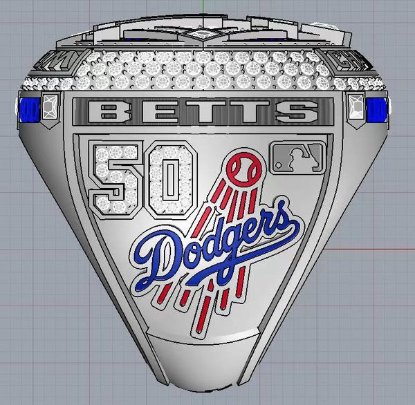 

men's baseball dodger championship ring, Golden;silver