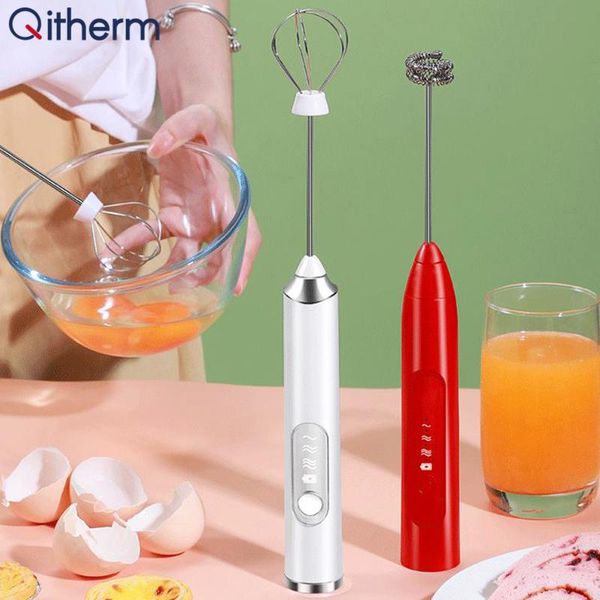 

blender usb electric mixer milk frother handheld foame maker 3-speed egg beater coffee stirrer mini portable whisk