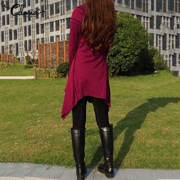 

women's blouses & shirts blouses women fashion asymmetrical celmia cowl neck solid casual loose long sleeve knitted shirt elegant ol b, White