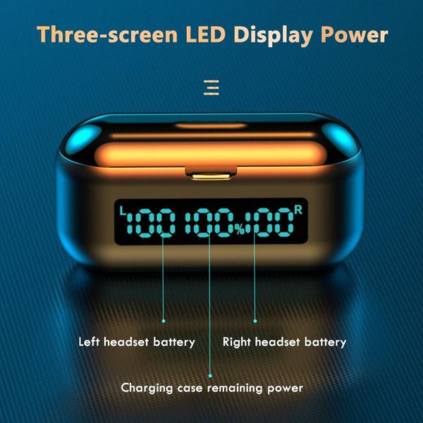 

earphone wireless headphones stereo sport earphones touch mini earbuds waterproof with microphone 2000mah cell phone