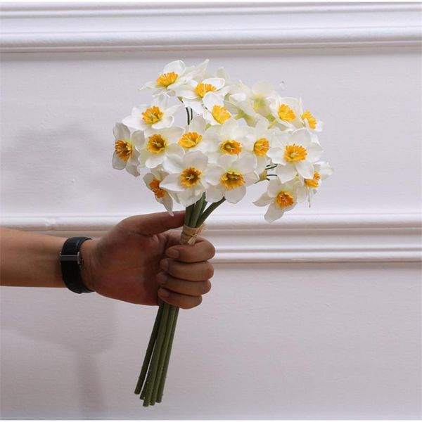 

room decoraion artificial simulation narcissus flower living window decor fake flowers wedding scene daffodil decorative & wreaths