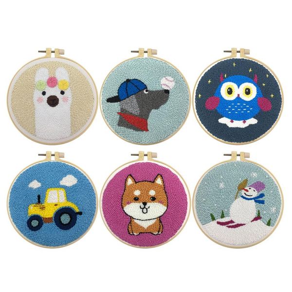 

punch embroidery starter kit stamped set with hoop other arts and crafts