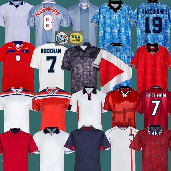 

england retro jerseys 1982 1986 1998 2002 2008 shearer beckham soccer jersey 1989 1990 gerrard scholes owen 1994 heskey 1996 gascoigne vinta, Black;yellow