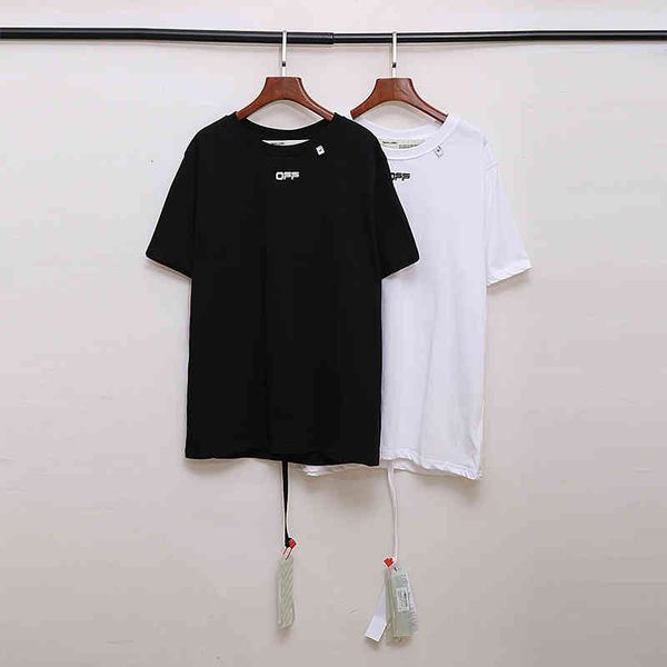 

2021 brand off summer tide short sleeve t-shirt graffiti arrstyle print men's and women's casual cotton letter youth shirt, White;black