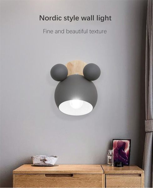 

wall lamp wooden lights bedside aisle corridor sconce modern light for bedroom decorative nordic macaroon coloful night