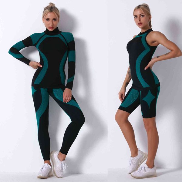 

shuriken women's seamls yoga set, 2-piece gym sportswear, #2099, Gray