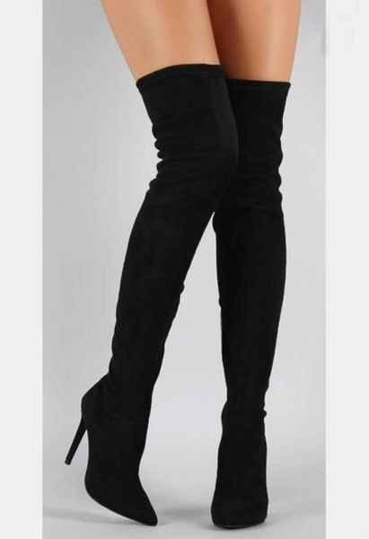 

boots women's shoes wind tube thin high-heeled, Black