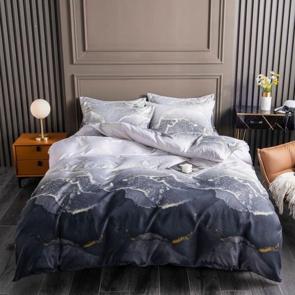 

bedding sets nordic gilt marbling set luxury home textile bohemian duvet cover  single double duvetcover&2pcs pillowcase