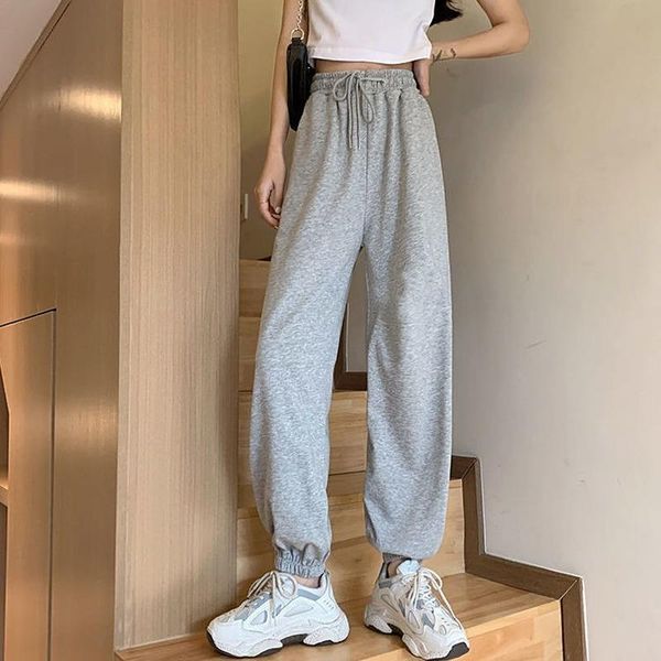 

plus size sweatpants women joggers korean style track pants oversized sports loose tracksuit trousers women's & capris, Black;white