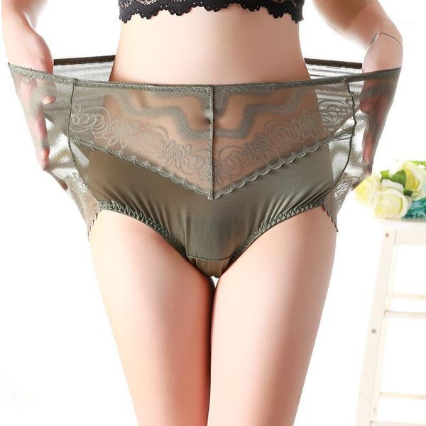

women's panties large size high waist lace transparent mesh women big briefs plus 115kg underwear female, Black;pink