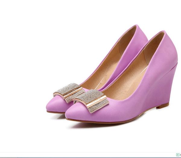 

women shoes in spring and autumn pointed end slope heel shallow mouth, Black