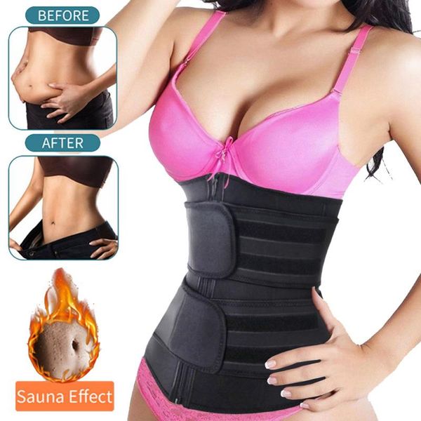 

women's shapers waist trainer belt for women reducing slimming trimmer body shaper neoprene tummy shapewear woman cincher corset, Black;white