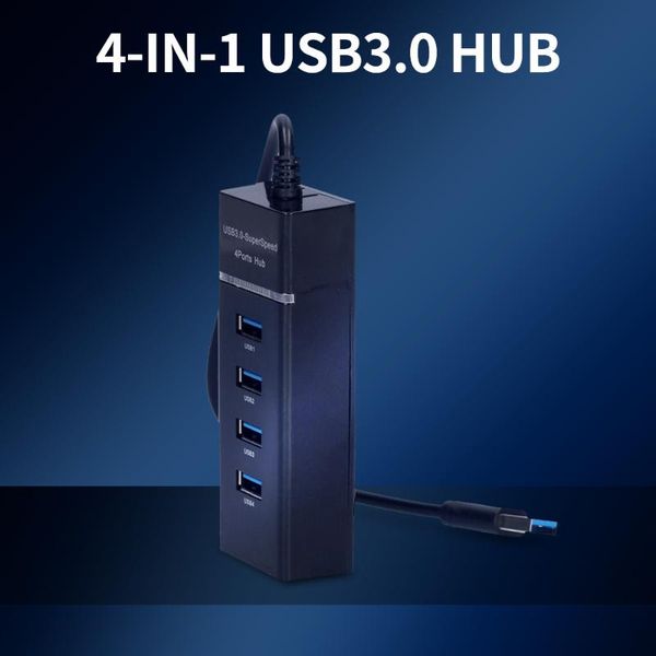 

hubs 4-in-1 high-speed usb3.0 hub converter support usb fan mouse keyboard mobile hard disk u for pc lapblack
