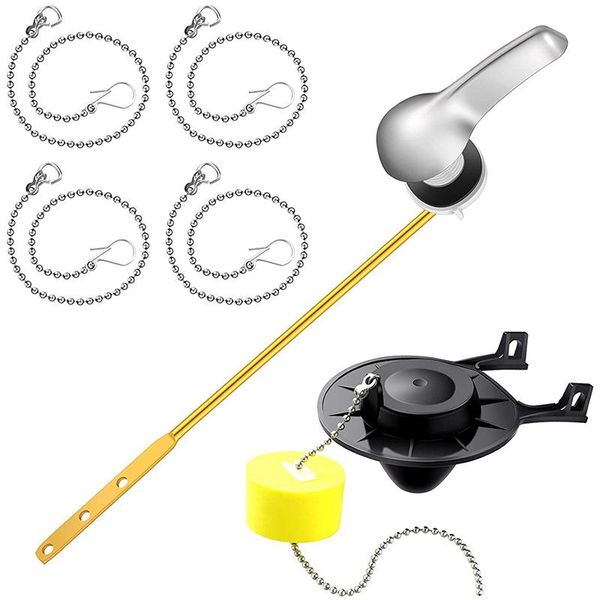 

toilet flappers replacement with 4 pieces flapper chains and handle lever flush for most seat covers