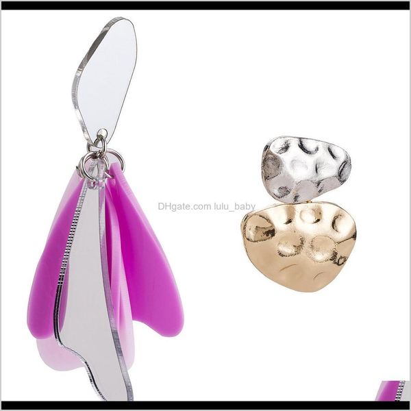 

charm jewelry drop delivery 2021 fashion exaggerated plate petals multi-layer alloy asymmetric earrings women bohemia d1hx7, Golden