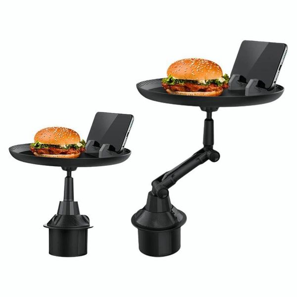 

car organizer universal tray table adjustable cup drink holder mobile phone mount 360 rotable arm food lapcomputer desk