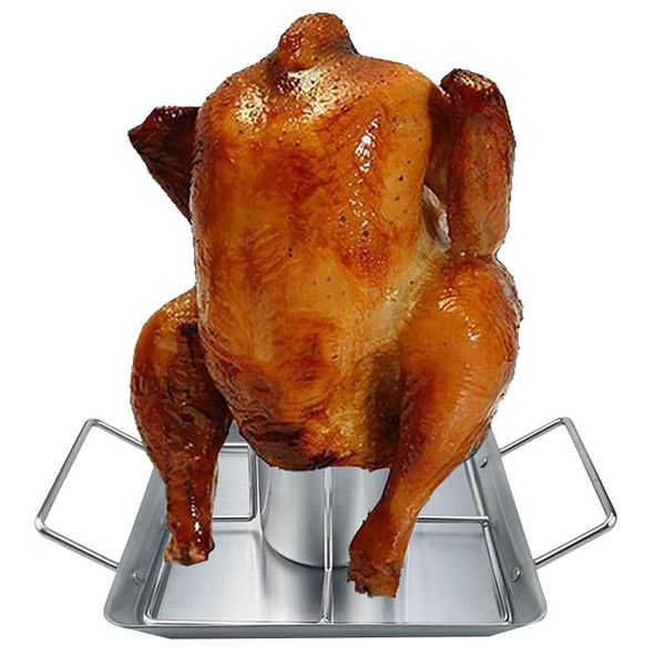 

tools & accessories grilled chicken rack bbq plate roast holder stainless steel turkey tray barbecue stand