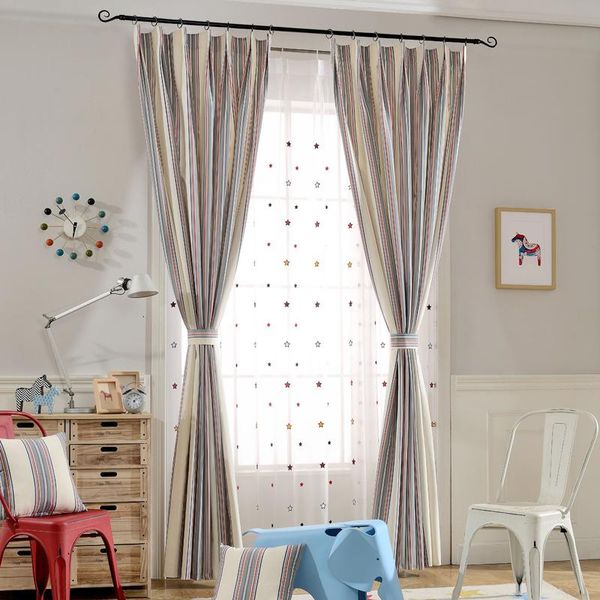 

curtain & drapes striped sheer blackout curtains linens and tulle for bedroom living room children modern cortinas dormitorio