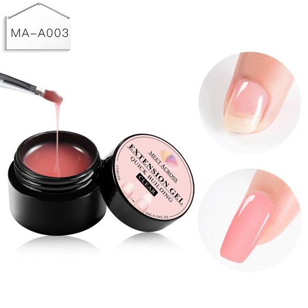 

nail gel meet across 8ml extension acrylic white clear quick building for nails finger prolong form tips manicure tools, Red;pink