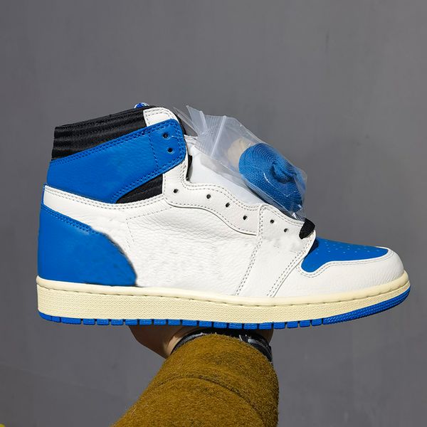 

with box 2021 mens basketball shoes sneakers 1s white blue for men sports shoe size us7-13