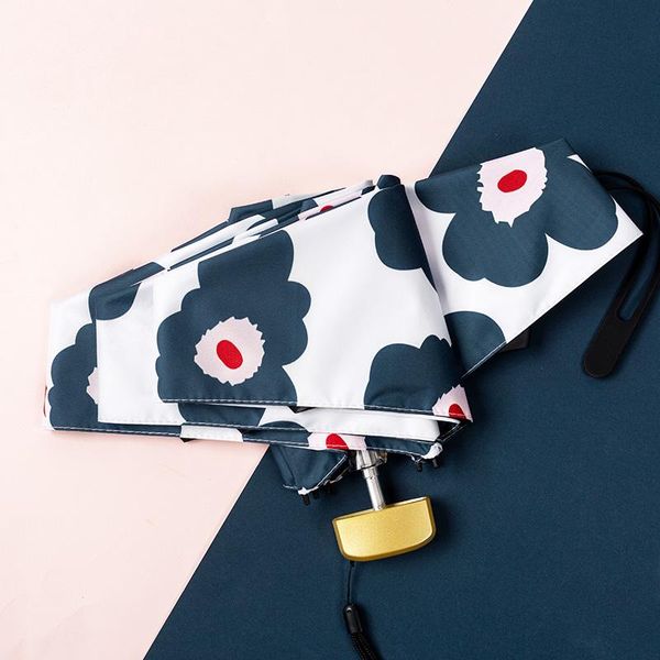 

umbrellas auto female umbrella light weight flower small folding parasol anti uv women cute portable regenton rain gear ae50ub