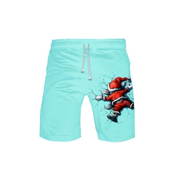 

christmas role play 3d hip hop shorts trunks summer quick dry beach men casual short pants wear men's, White;black