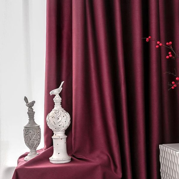 

curtain & drapes full blackout curtains finished bedroom living room insulation simple modern nordic pure color fabric