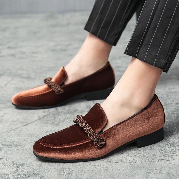 

men luxury fashion velvet blue green brown oxford shoes male dress wedding prom homecoming footwear zapatos hombre, Black
