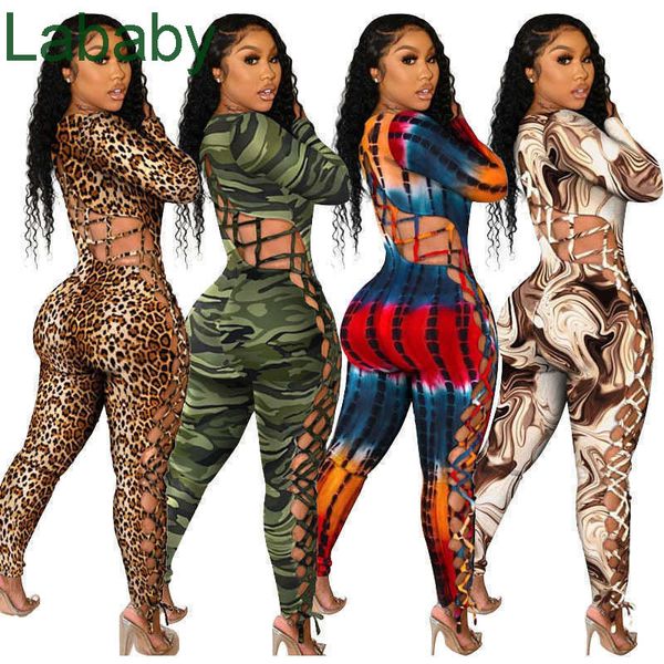 

women one piece jumpsuits designer long sleeve bandage hollow out tight rompers pants bodycon playsuit plus size clothing, Black;white
