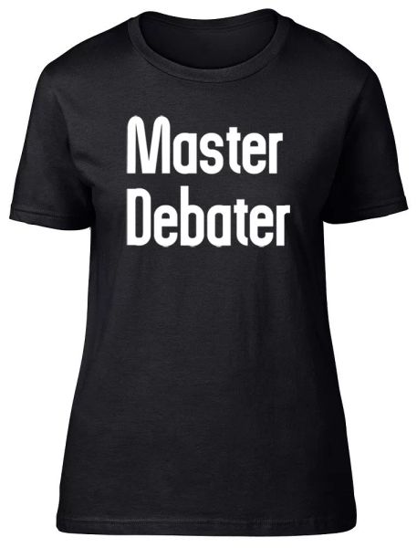 

master debater ladies womens fitted t-shirt, White;black
