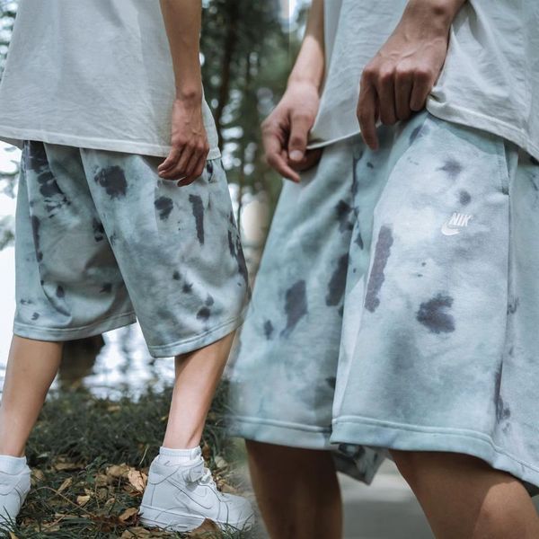 

men's shorts tie-dye sweatpants women couples outdoor summer basketball hip hop street trends pants recommended by bloggers, White;black