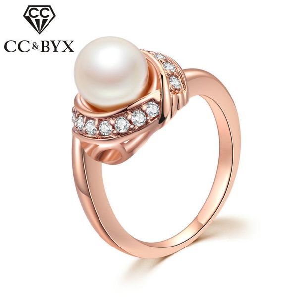 

cluster rings wedding for women vintage freshwater pearls rose gold-color jewelry bridal engagement ring anel drop 1227, Golden;silver
