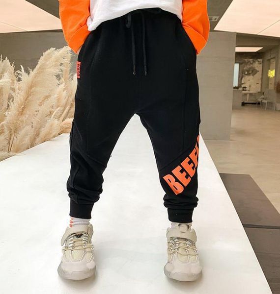 

trousers baby sweatpants children drawstring elastic waist spring and autumn pure cotton loose knit pants, Blue